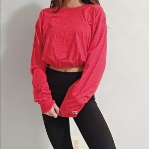 SOLD elastic waist red champion long sleeve